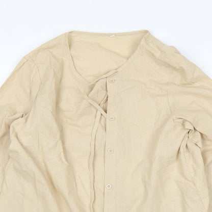 Womens UK Size M Preworn White Basic Button-Up