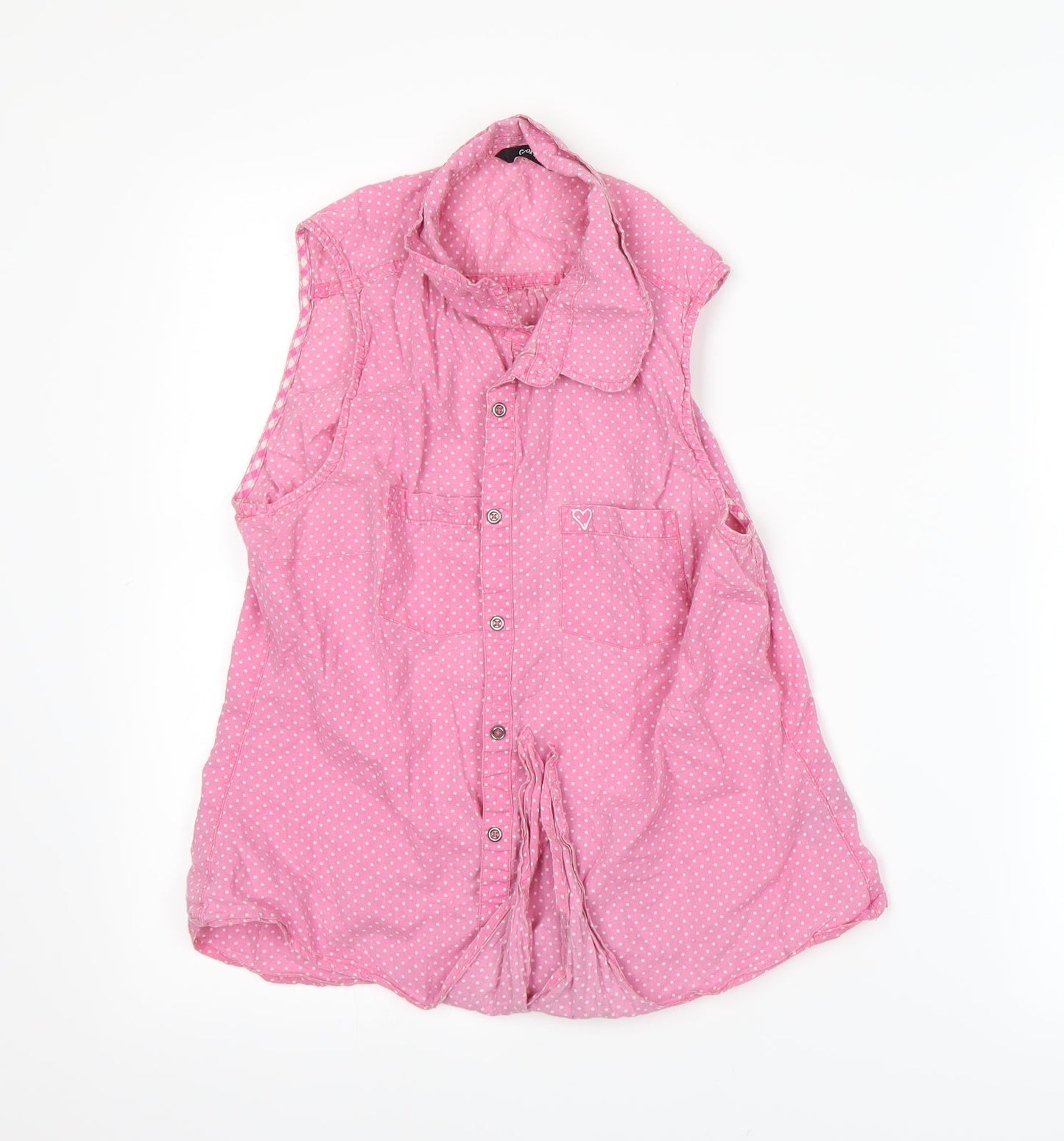 George Girls Pink Polka Dot  Basic T-Shirt Size 12 Years