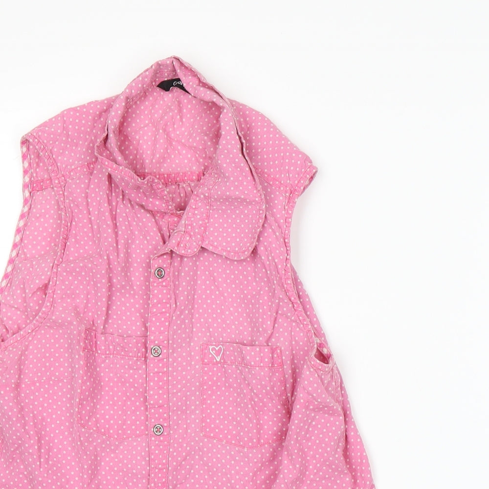 George Girls Pink Polka Dot  Basic T-Shirt Size 12 Years