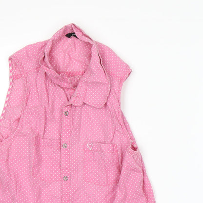George Girls Pink Polka Dot  Basic T-Shirt Size 12 Years