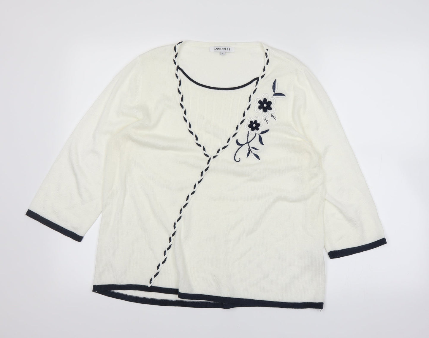 Womens UK Size L Annabelle White Basic T-Shirt