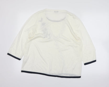 Womens UK Size L Annabelle White Basic T-Shirt