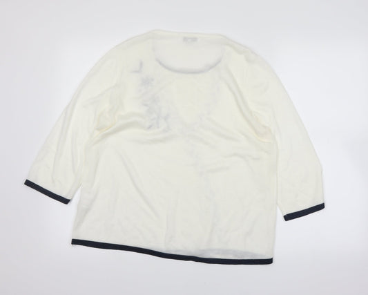 Womens UK Size L Annabelle White Basic T-Shirt