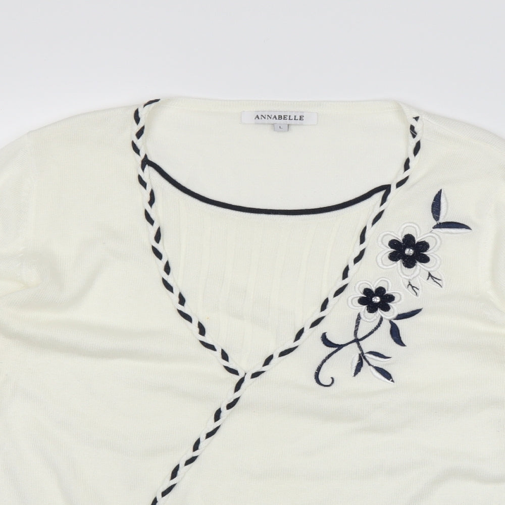 Womens UK Size L Annabelle White Basic T-Shirt
