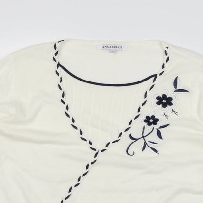 Womens UK Size L Annabelle White Basic T-Shirt