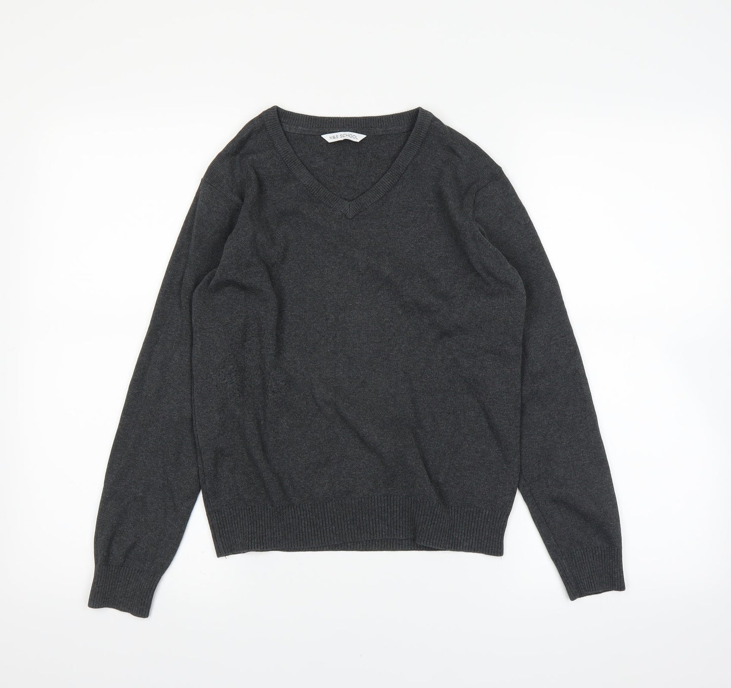 Marks and Spencer Girls Grey   Pullover Jumper Size 12-13 Years