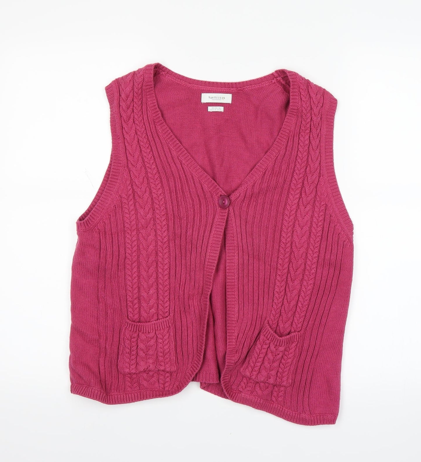 VanHeusen Womens Pink   Cardigan Jumper Size M