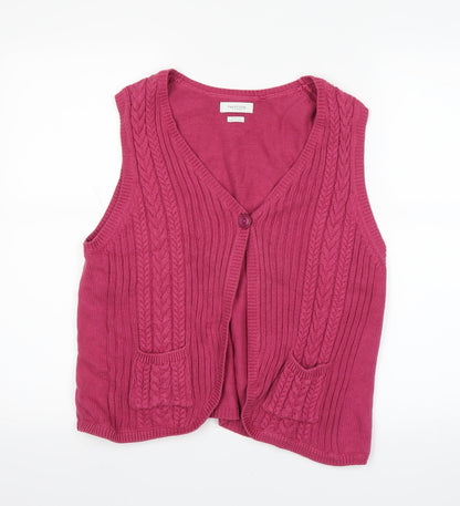 VanHeusen Womens Pink   Cardigan Jumper Size M