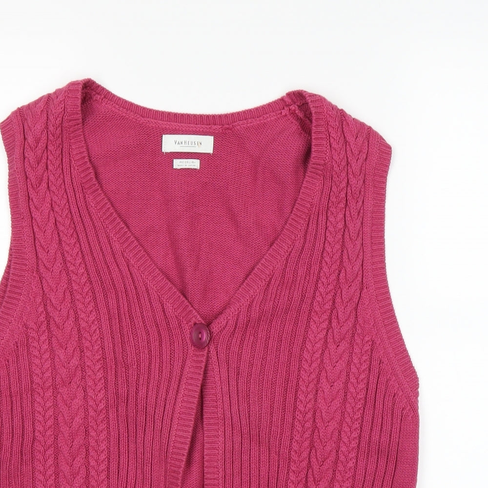 VanHeusen Womens Pink   Cardigan Jumper Size M