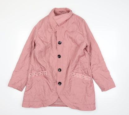 Womens UK Size 14 being casual Pink Overcoat