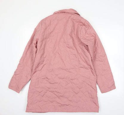 Womens UK Size 14 being casual Pink Overcoat