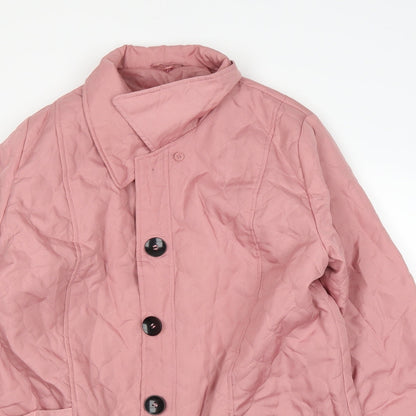 Womens UK Size 14 being casual Pink Overcoat