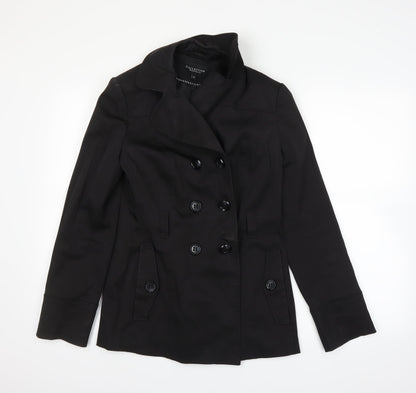 Womens UK Size 10 DEBINHAMS Black Overcoat