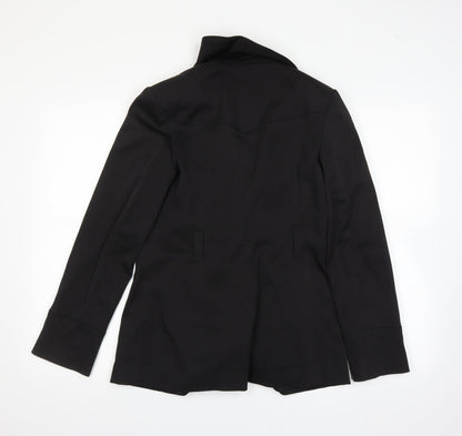 Womens UK Size 10 DEBINHAMS Black Overcoat