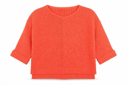 Papaya Womens Orange  Knit Pullover Jumper Size L