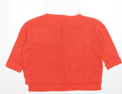 Papaya Womens Orange  Knit Pullover Jumper Size L
