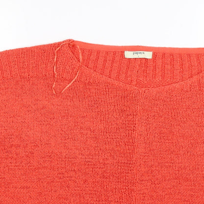 Papaya Womens Orange  Knit Pullover Jumper Size L