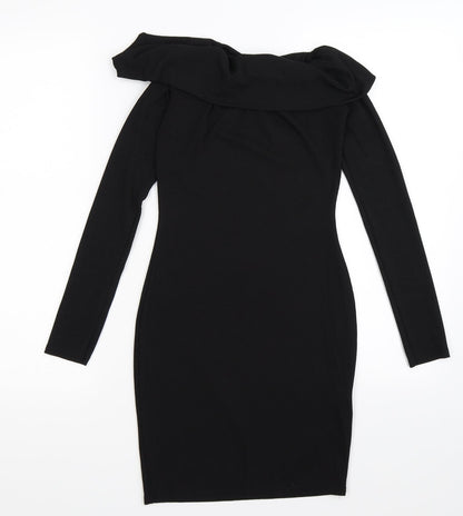 Boohoo Womens Black Striped  Bodycon  Size 8