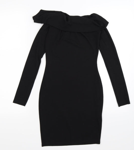 Boohoo Womens Black Striped  Bodycon  Size 8