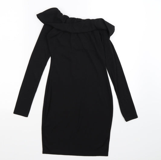 Boohoo Womens Black Striped  Bodycon  Size 8