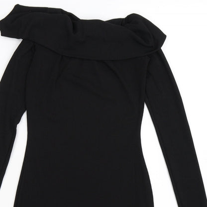 Boohoo Womens Black Striped  Bodycon  Size 8