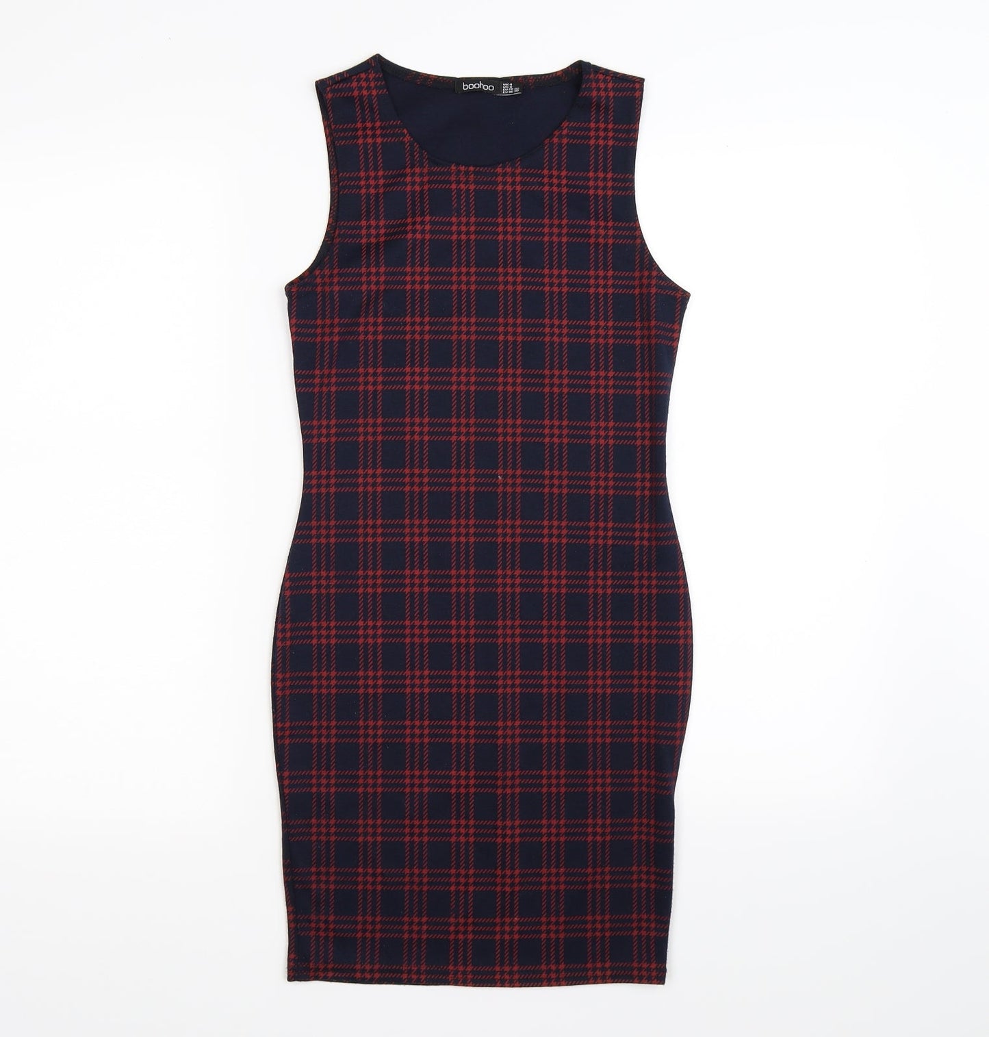 Boohoo Womens Blue Check  Bodycon  Size 4