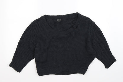 Topshop Womens Blue  Knit Pullover Jumper Size 6  - cropped