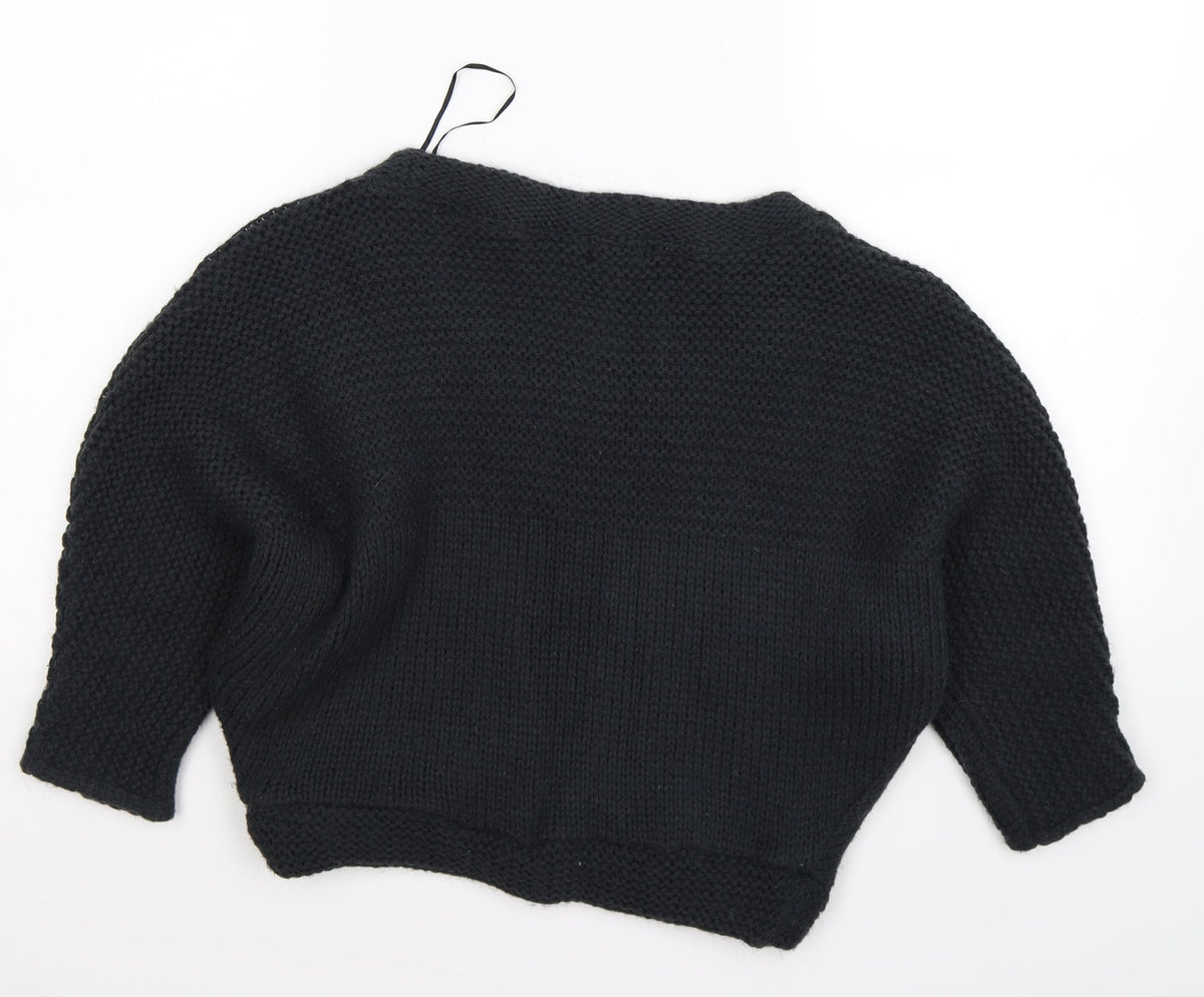 Topshop Womens Blue  Knit Pullover Jumper Size 6  - cropped