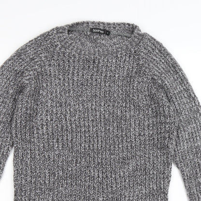 Boohoo Womens Grey  Knit Pullover Jumper Size S