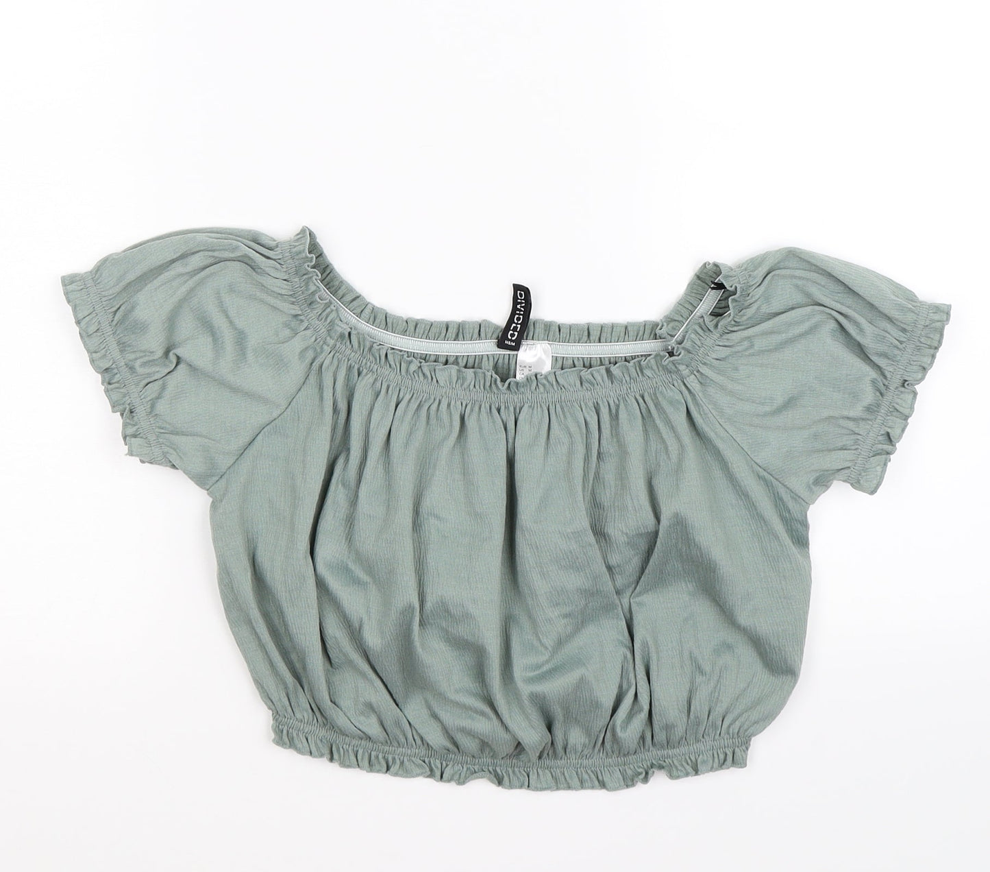 Womens UK Size M Divided Green Cropped T-Shirt