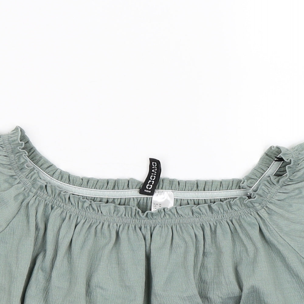 Womens UK Size M Divided Green Cropped T-Shirt