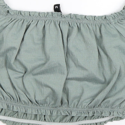 Womens UK Size M Divided Green Cropped T-Shirt