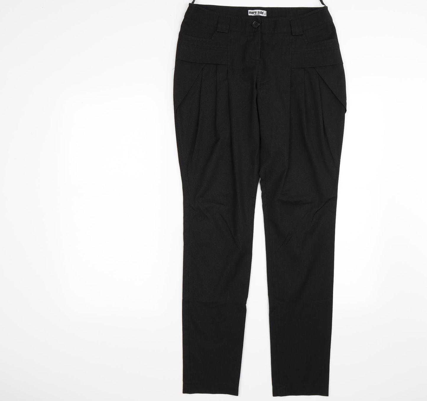 mare sole Womens Black Striped  Trousers  Size 10 L31 in