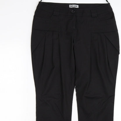 mare sole Womens Black Striped  Trousers  Size 10 L31 in