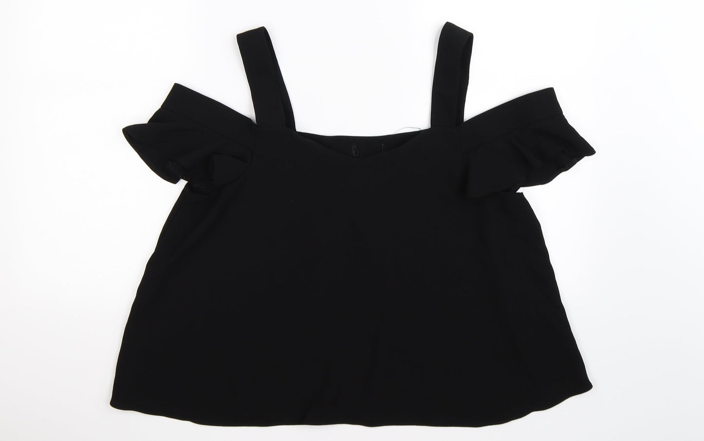 Topshop Womens Black   Basic T-Shirt Size 16  - cold shoudler