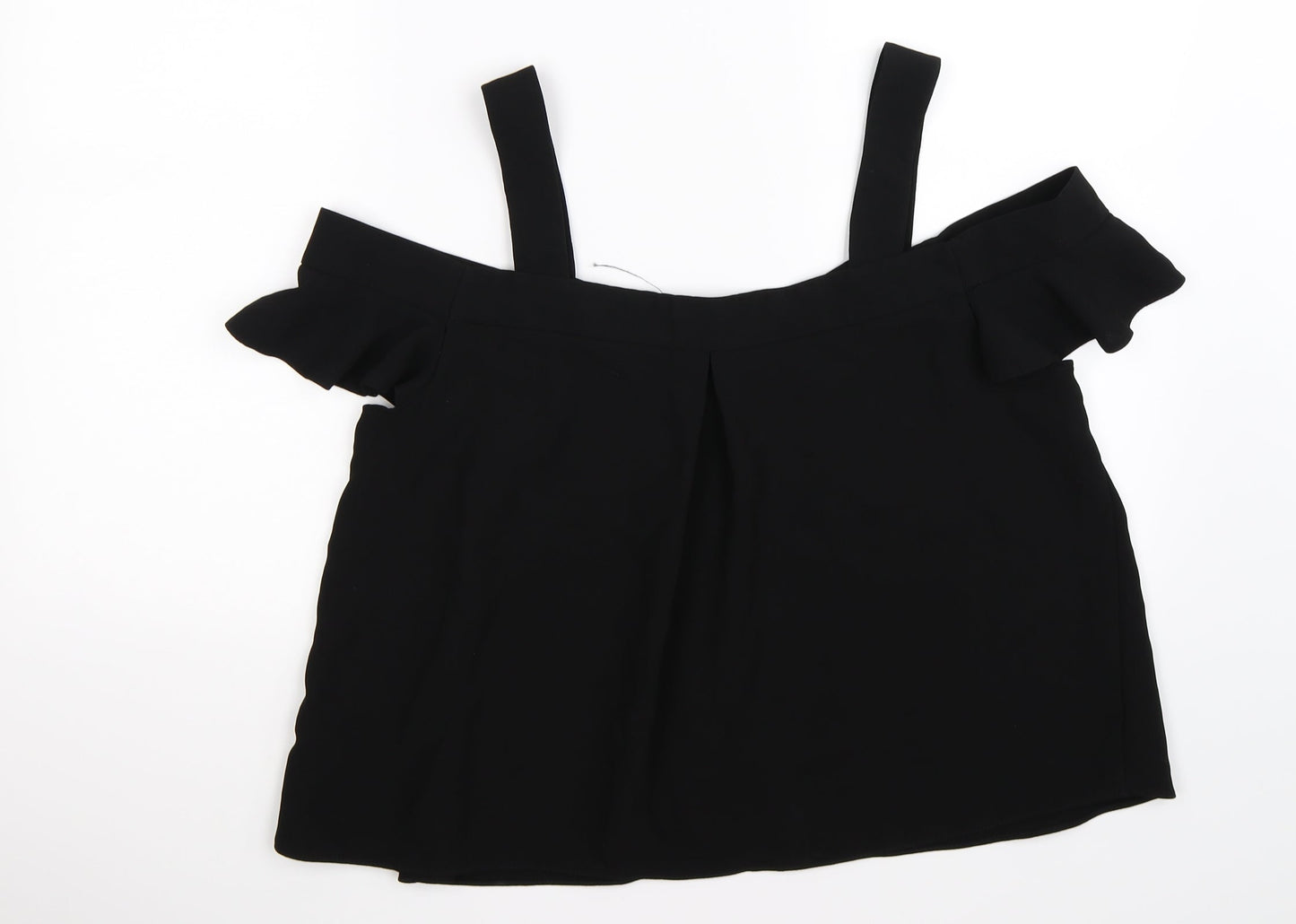 Topshop Womens Black   Basic T-Shirt Size 16  - cold shoudler