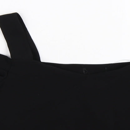 Topshop Womens Black   Basic T-Shirt Size 16  - cold shoudler