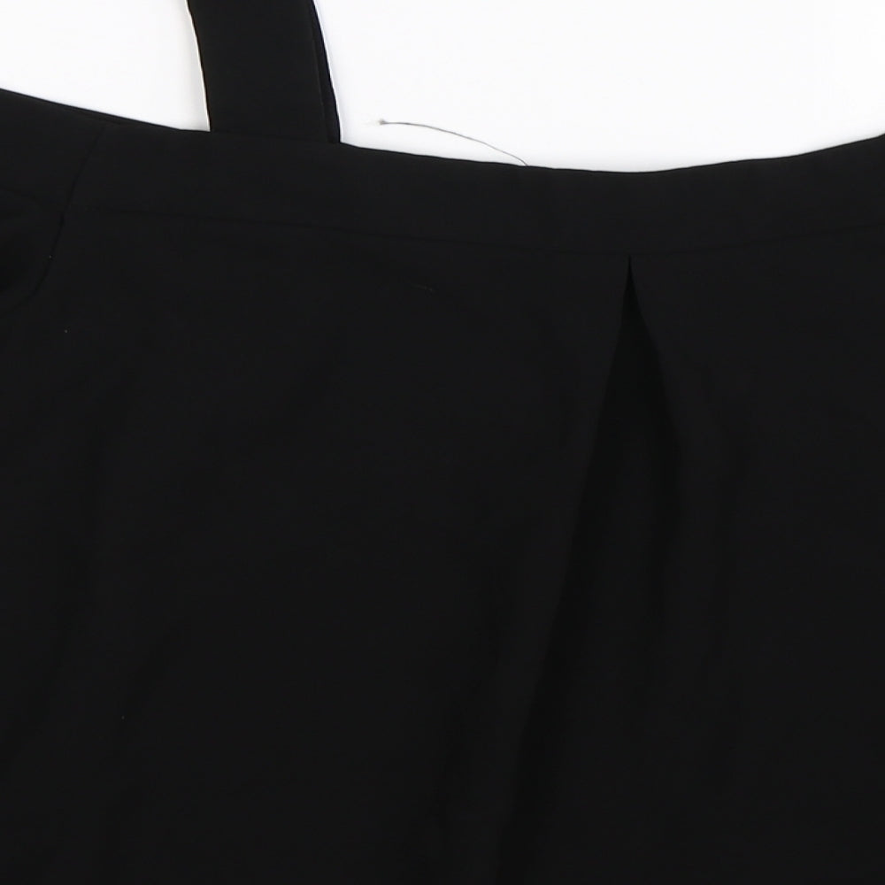 Topshop Womens Black   Basic T-Shirt Size 16  - cold shoudler