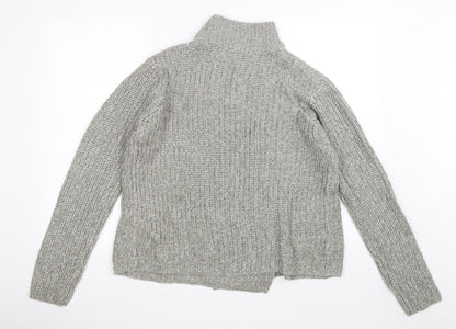 ove knitwear Womens Grey  Knit Wrap Jumper Size 16