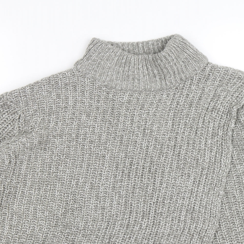 ove knitwear Womens Grey  Knit Wrap Jumper Size 16