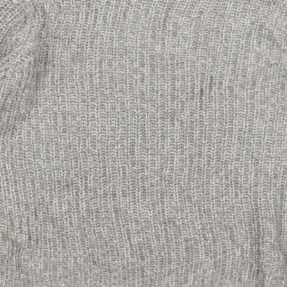 ove knitwear Womens Grey  Knit Wrap Jumper Size 16