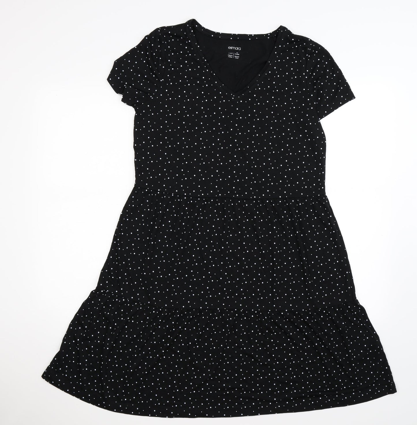 ESMARA Womens Black Polka Dot  Fit & Flare  Size S