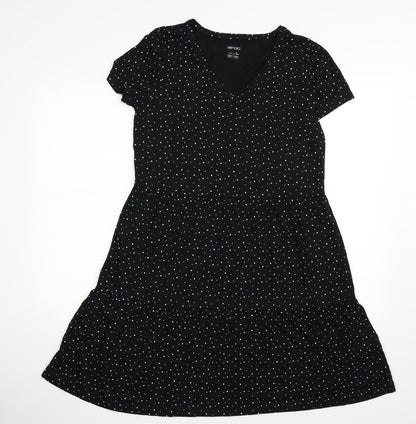 ESMARA Womens Black Polka Dot  Fit & Flare  Size S