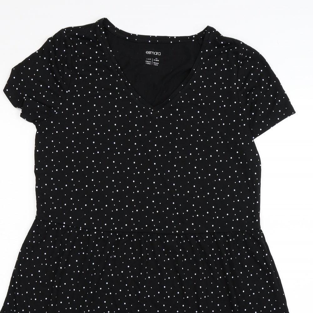 ESMARA Womens Black Polka Dot  Fit & Flare  Size S