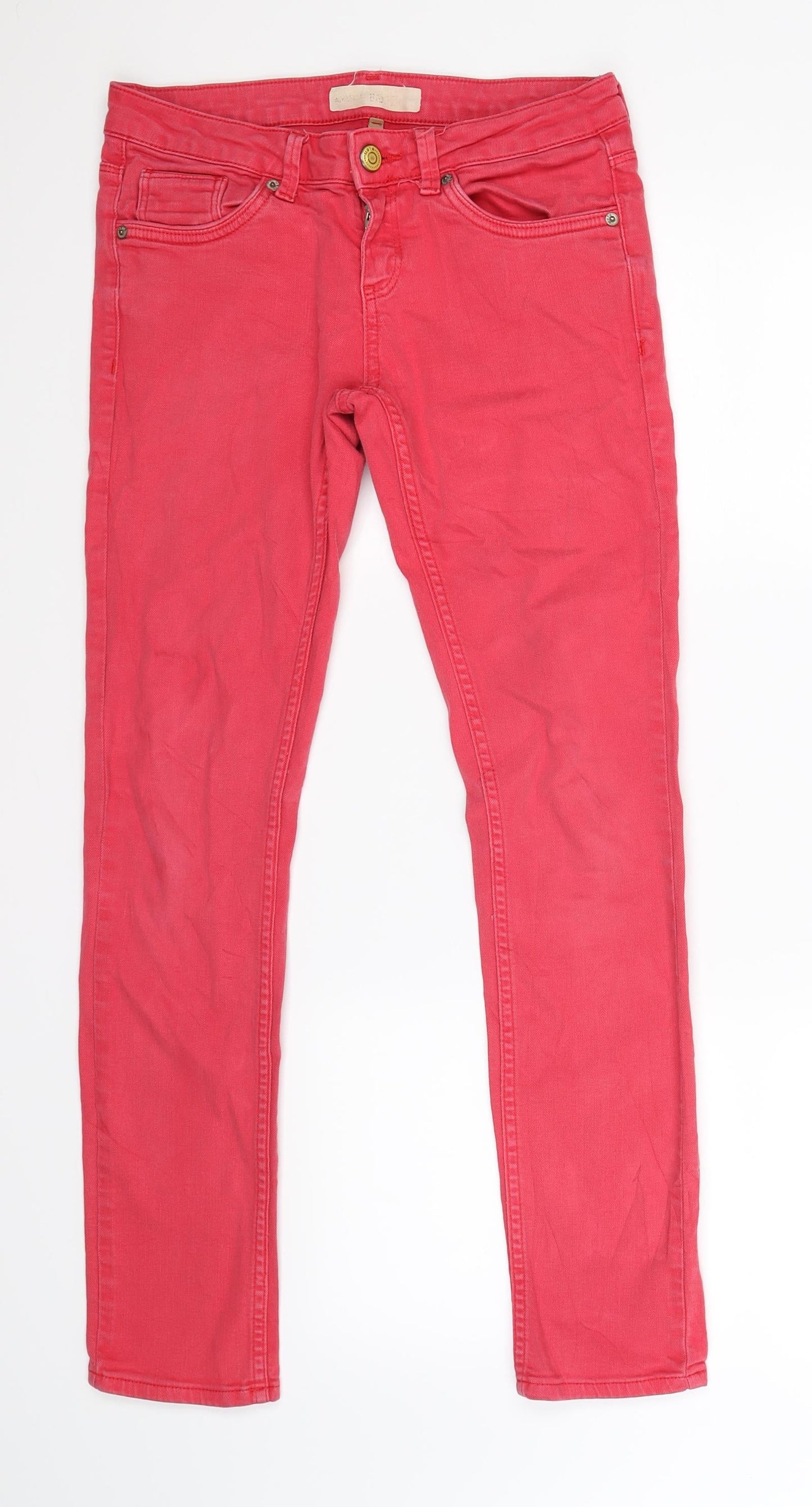 Topshop Womens Red  Denim Skinny Jeans Size S L28 in
