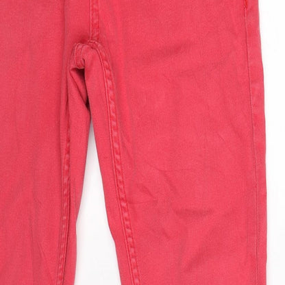 Topshop Womens Red  Denim Skinny Jeans Size S L28 in