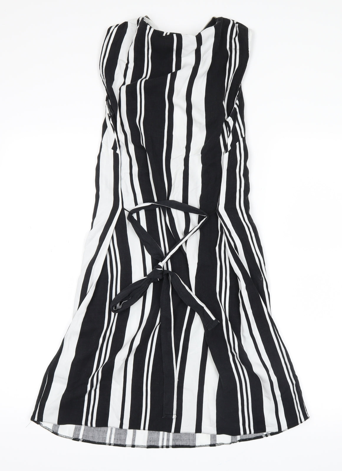 George Womens White Striped  Tank Dress  Size 8