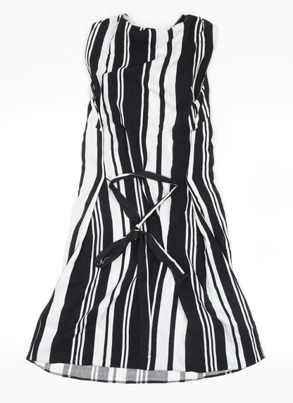 George Womens White Striped  Tank Dress  Size 8