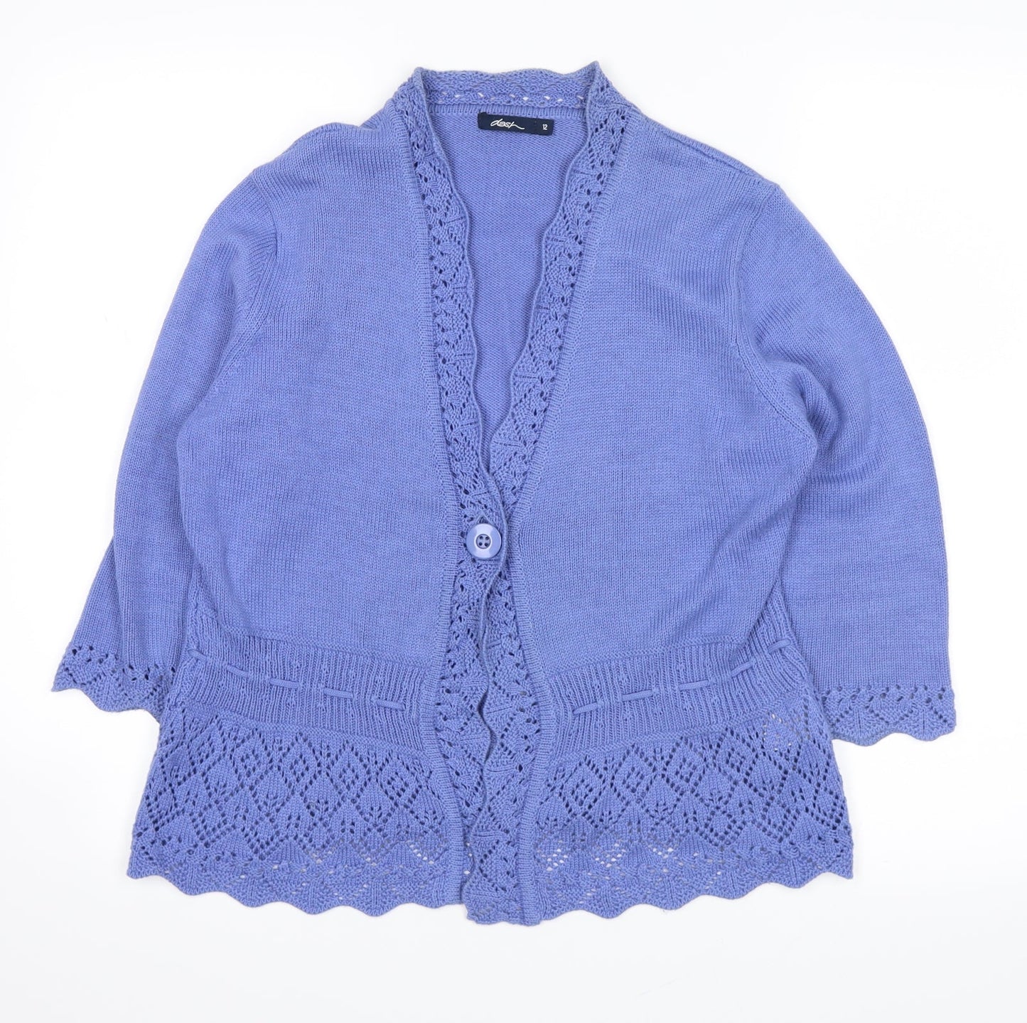 DASH Womens Blue   Cardigan Jumper Size 12