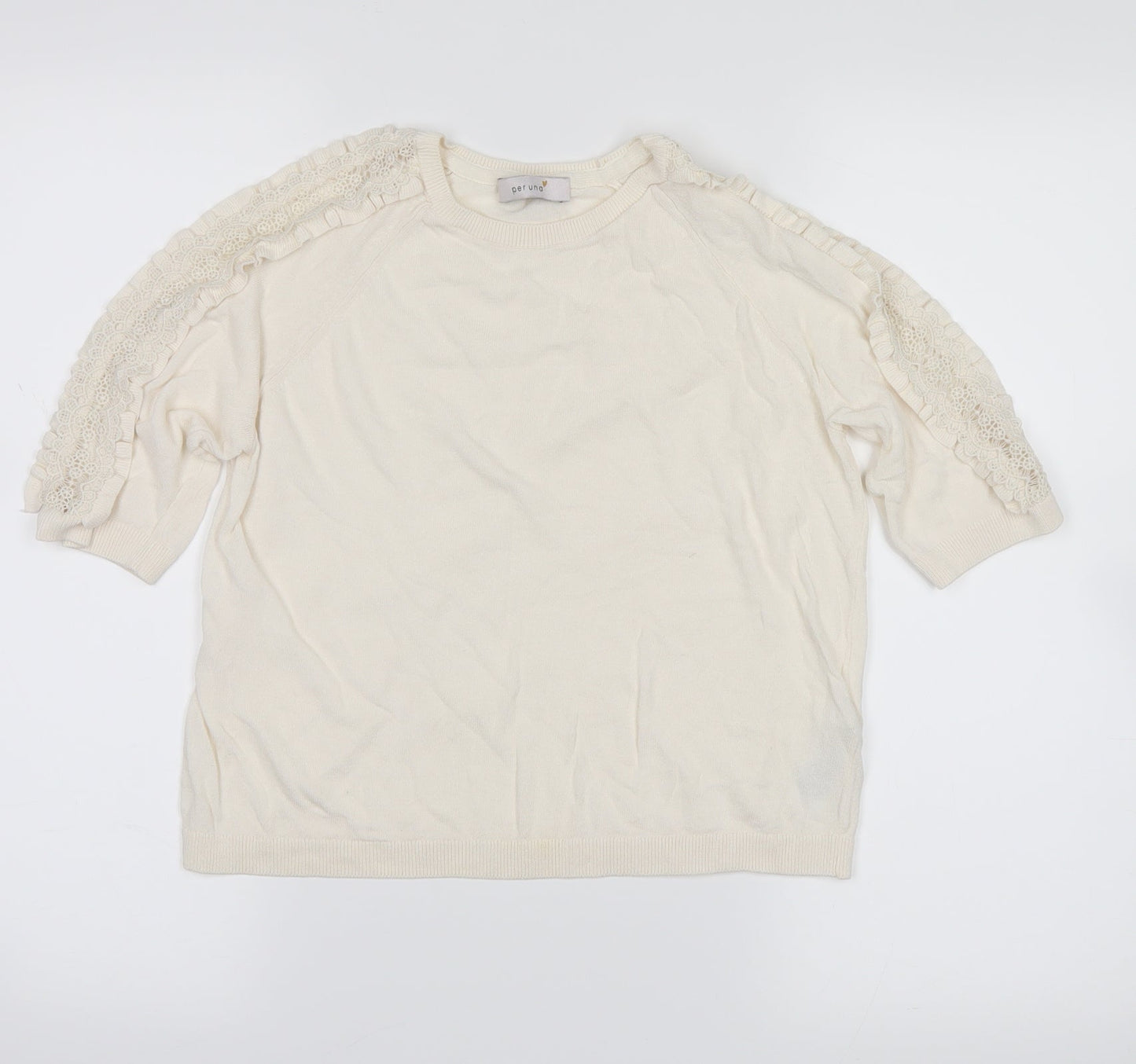 Marks and Spencer Womens White   Pullover Jumper Size 10